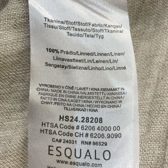 Esqualo Linen Boxy Oversized Fit Button Down Shirt Size M Woven Linen Beach - Picture 11 of 11